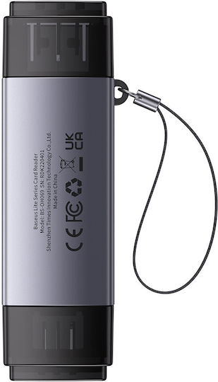 Baseus Lite Series Card Reader USB 3.0 Type-C για SD Γκρι