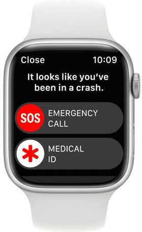 Apple Watch Series 8 Aluminium 45mm Waterproof with Heart Rate Monitor (Silver with White Sport Band)