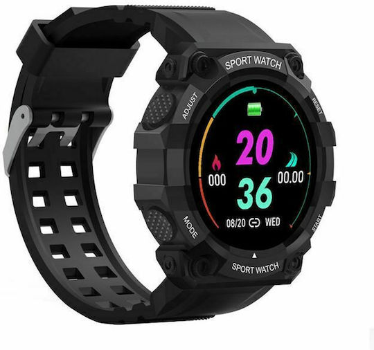 FD68S Smartwatch with Heart Rate Monitor (Black)