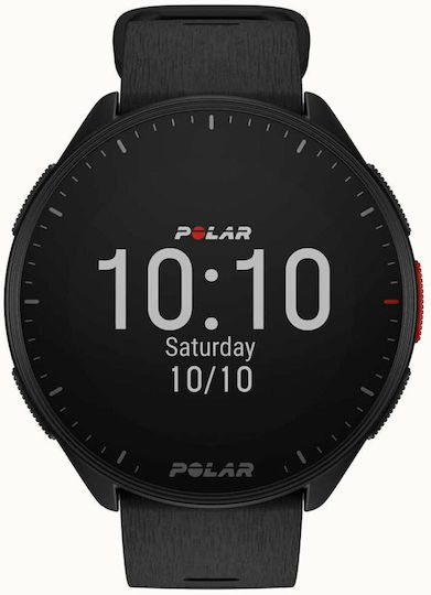 Polar Pacer 45mm Smartwatch με Παλμογράφο (Night Black)