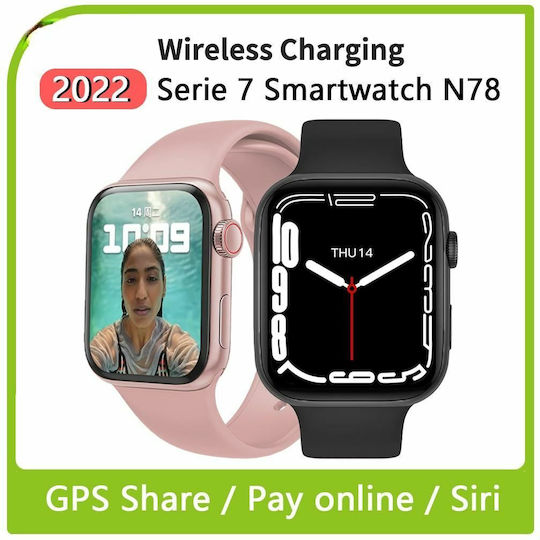 NO.1 N78 Smartwatch με Παλμογράφο (Ροζ)