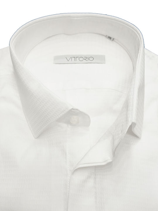 Vittorio Artist Men's Shirt Long Sleeve Cotton White