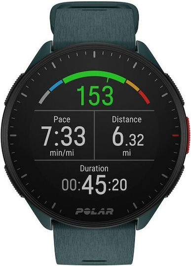 Polar Pacer 45mm Smartwatch with Heart Rate Monitor (Deep Teal)