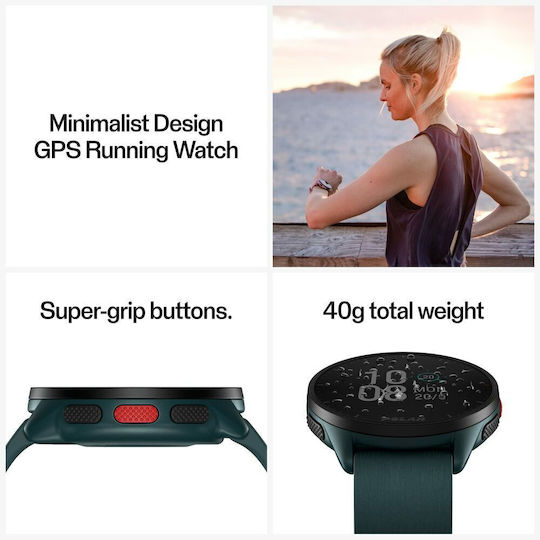 Polar Pacer 45mm Smartwatch with Heart Rate Monitor (Deep Teal)