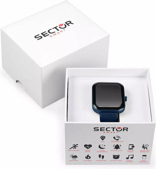 Sector S03 Smartwatch με Παλμογράφο (Blue Silicone)