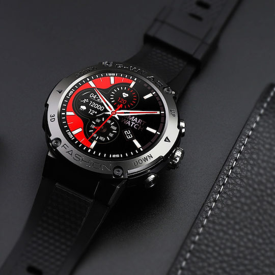 Microwear K28H Смартчасовник с Пулсомер (Blue Case / Blue Silicone Strap)