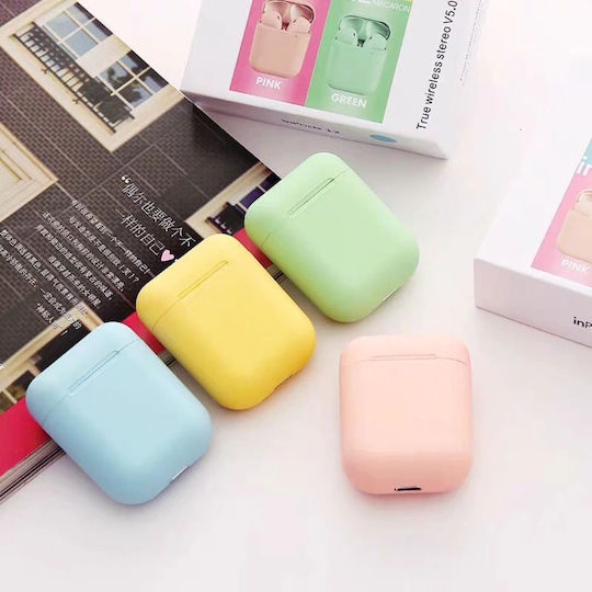 inPods 12 Earbud Bluetooth Handsfree Earphones with Sweat Resistance and Charging Case Yellow