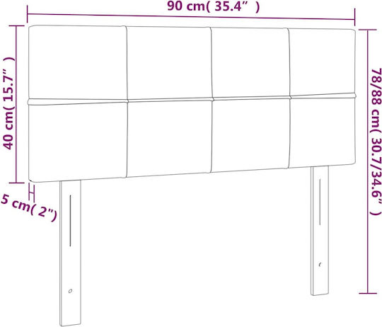 vidaXL Fabric Bed Headboard Black 90x88cm