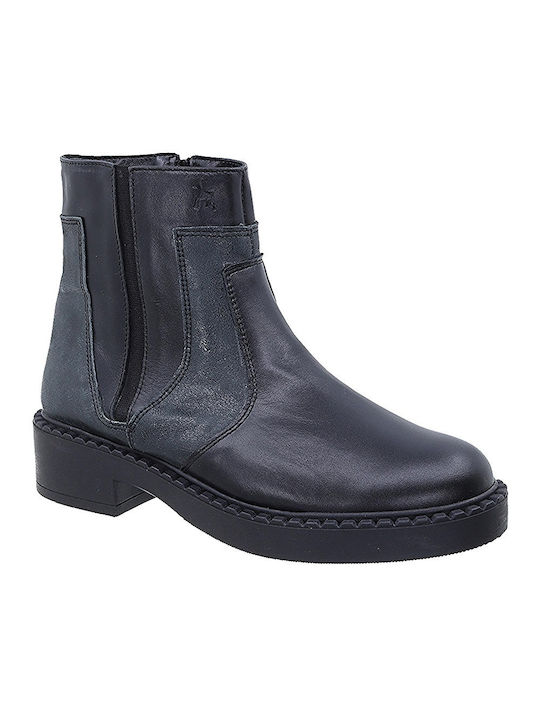 Boxer Leather Women's Ankle Boots Black