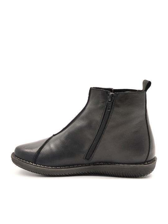 Leather Women's Ankle Boots Black