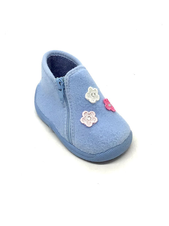 Adam's Shoes Kids Slipper Ankle Boot Light Blue