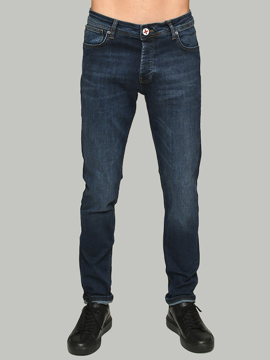 DAMAGED JEAN MAN PANT US43 SLIM FIT ΣKOYPO MΠΛE