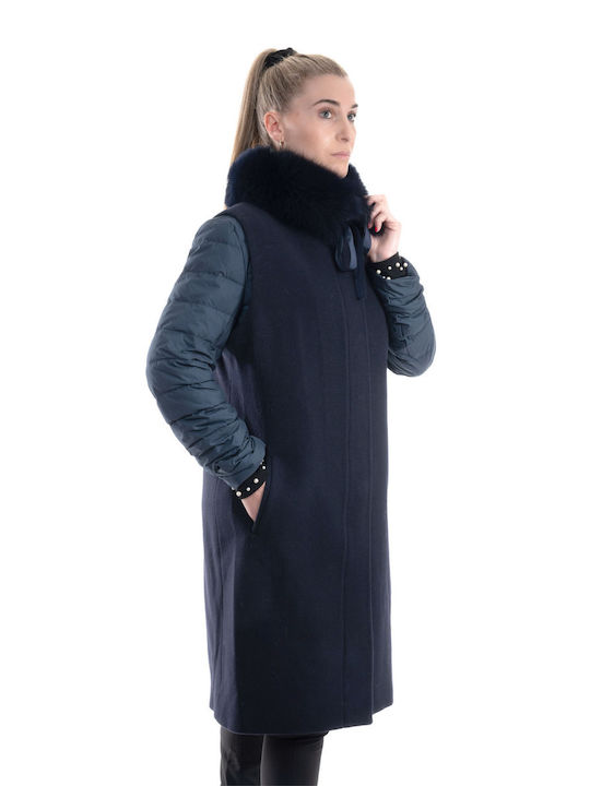 Παλτό με ενσωματωμένο μπουφάν IDDI / Μπλέ Σκούρο