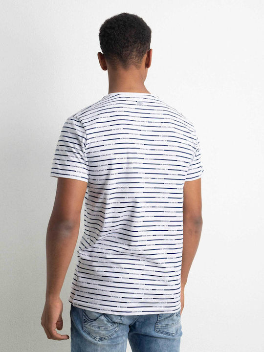 Petrol Industries Striped T-Shirt with V Neckline