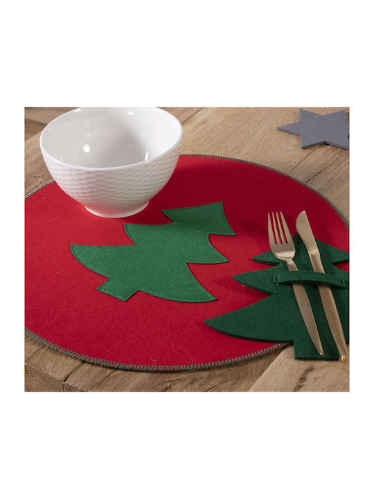 Nef-Nef Homeware Set Christmas Placemats Fabric Red L38xW38xD38cm. 2pcs