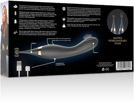 Ibiza G-Spot Interchangeable Clitoral Stimulator and Pulsation G-Spot Vibrator Black
