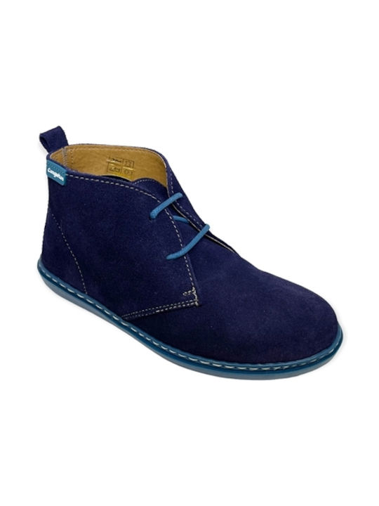 Conguitos Kids Suede Boots with Lace Navy Blue