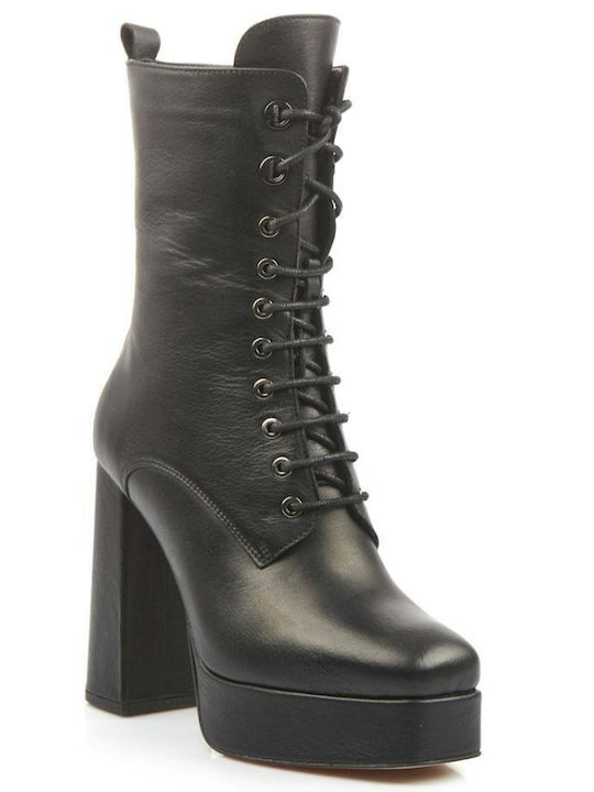 Fardoulis Leather Women's Ankle Boots Black