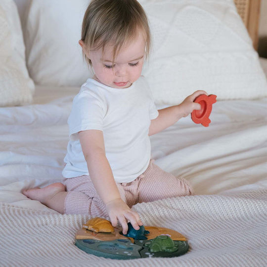 Plan Toys Παιχνίδι Ταξινόμησης Σχημάτων Πάζλ με Ζώα της Θάλασσας από Ξύλο για 12+ Μηνών