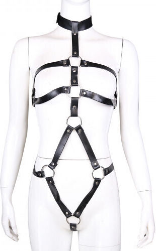 Naughty Toys Fetisch Body Bodysuit mit Handbindungen Schwarz