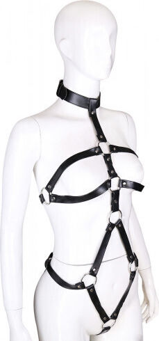 Naughty Toys Fetisch Body Bodysuit mit Handbindungen Schwarz