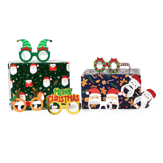 Paper Christmas Glasses 8pcs