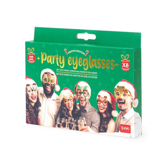 Paper Christmas Glasses 8pcs