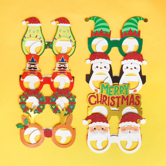 Paper Christmas Glasses 8pcs