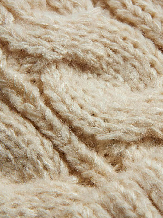 Verde 12-0310 Beanie Cap with Braid Beige