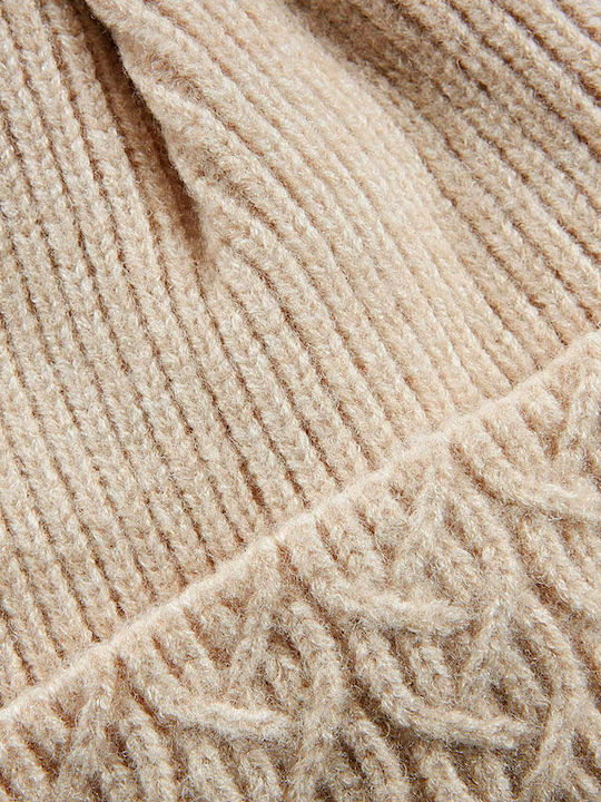 Verde Pom Pom Beanie Frauen Beanie in Ecru Farbe