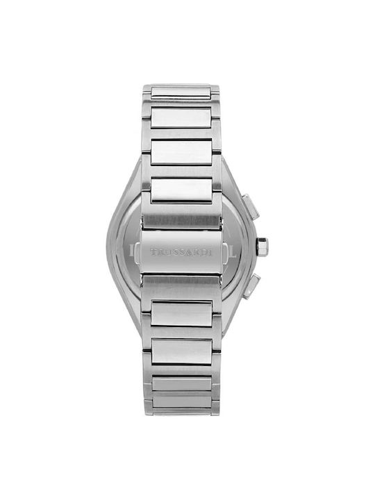 Trussardi Ανδρικό Ρολόι 41mm Μπαταρίας με Ασημί Μεταλλικό Μπρασελέ