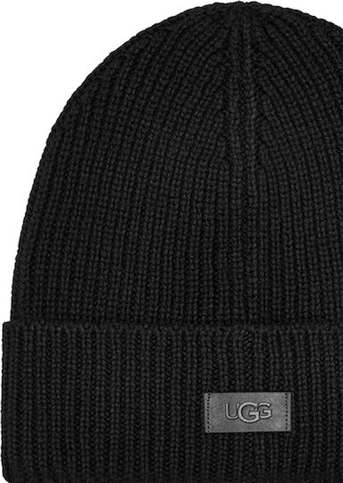 21680 Beanie Γυναικείος Σκούφος με Rib Πλέξη σε Μαύρο χρώμα