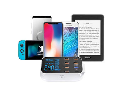 Charging Stand with 8 USB-A Ports 40W Quick Charge 3.0 White (AT06204)