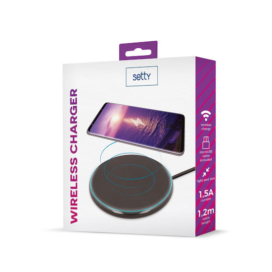 Setty Ασύρματος Φορτιστής (Qi Pad) Μαύρος (MA2493)