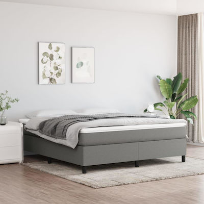 Bed Base King Size made of Wood Dark Grey 180x200x35cm