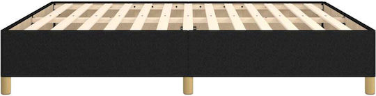 Double Bed Mattress Topper Upholstered with Fabric Black for Mattress 160x200cm