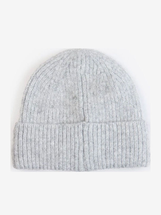 Pom Pom Beanie Beanie Knitted in Gray color