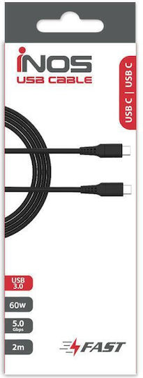 iNOS USB 3.0 Cable USB-C Male - USB-C 60W Black 2m