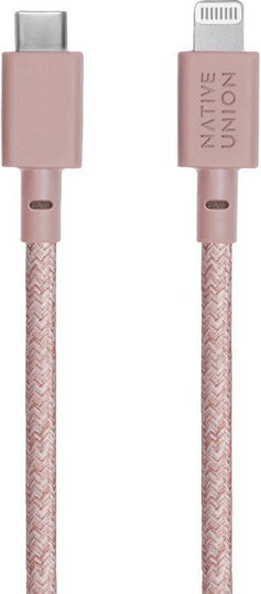 Native Union Belt Braided USB-C to Lightning Cable Ροζ 3m