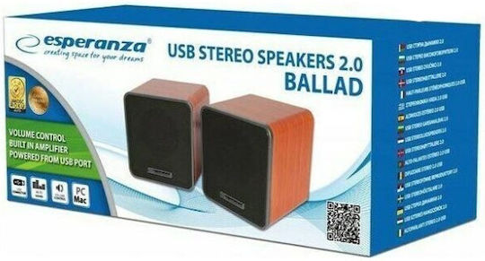 Esperanza EP152 2.0 Speakers 5W Brown