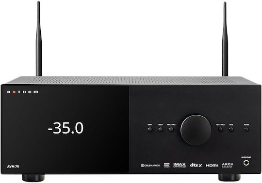 Anthem AVM-70 Усилвател Home Cinema 4K/8K с HDR и Dolby Atmos Черен