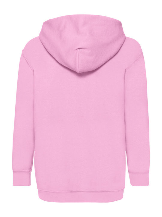 Fruit of the Loom Детски Суичър с Качулка и Джобове Розов Kids Classic Hooded Sweat