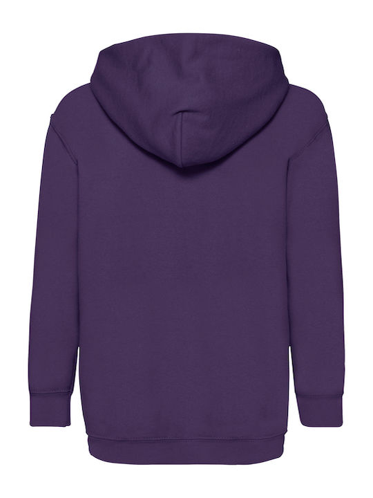 Fruit of the Loom Kids Sweatshirt with Hood and Pocket Purple Kids Classic Hooded Sweat