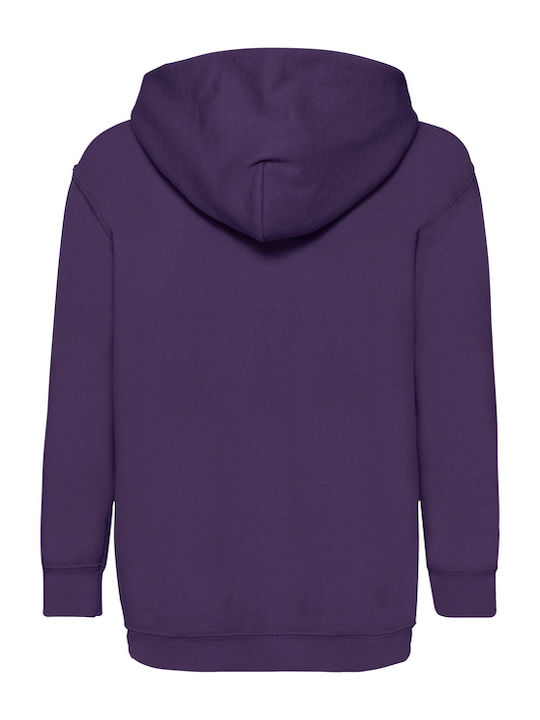 Fruit of the Loom Детски Суичър с Качулка и Джобове Лилав Kids Classic Hooded Sweat
