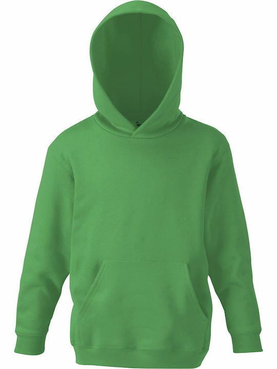 Fruit of the Loom Kinder Sweatshirt mit Kapuze und Taschen Grün Kids Classic Hooded Sweat