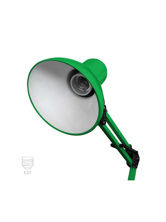 Fos me Office Lamp with Foldable Arm for Socket E27 in Green Color
