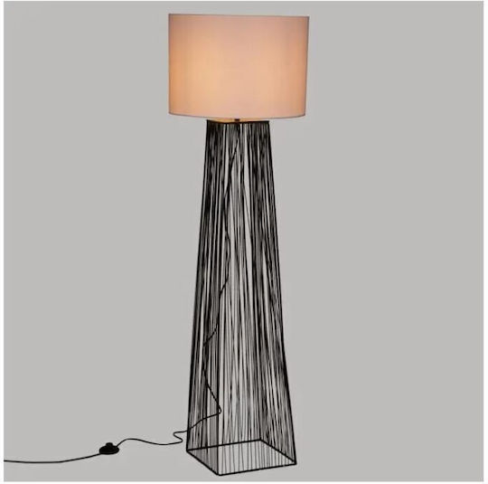 Vintage Floor Lamp H147xW45cm. with Socket for Bulb E27 White