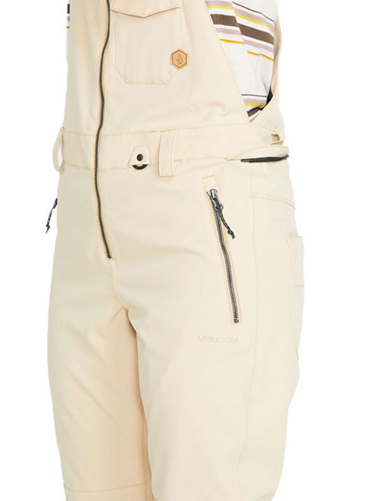 Volcom Swift Bib Overall H1352311-SAN Women's Dungarees for Ski & Snowboard Beige