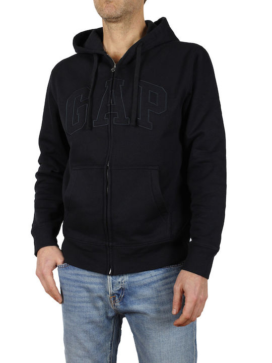 GAP Men's Cardigan with Hood & Pockets Black