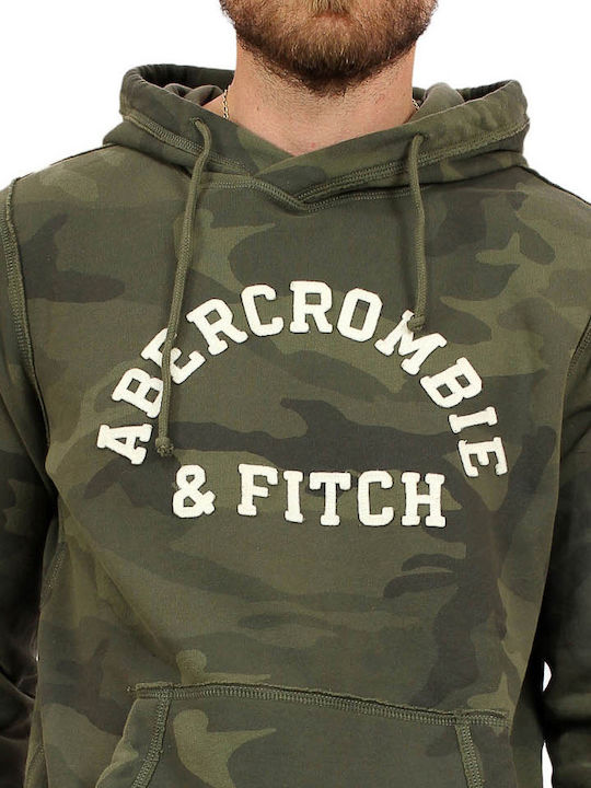 Abercrombie & Fitch Men's Sweatshirt with Hood and Pockets Khaki